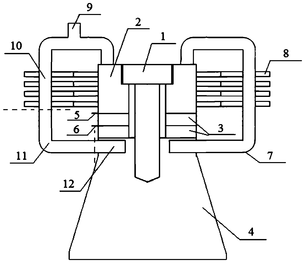 Pulsating heat pipe heat dissipating type high-power ultrasonic transducer