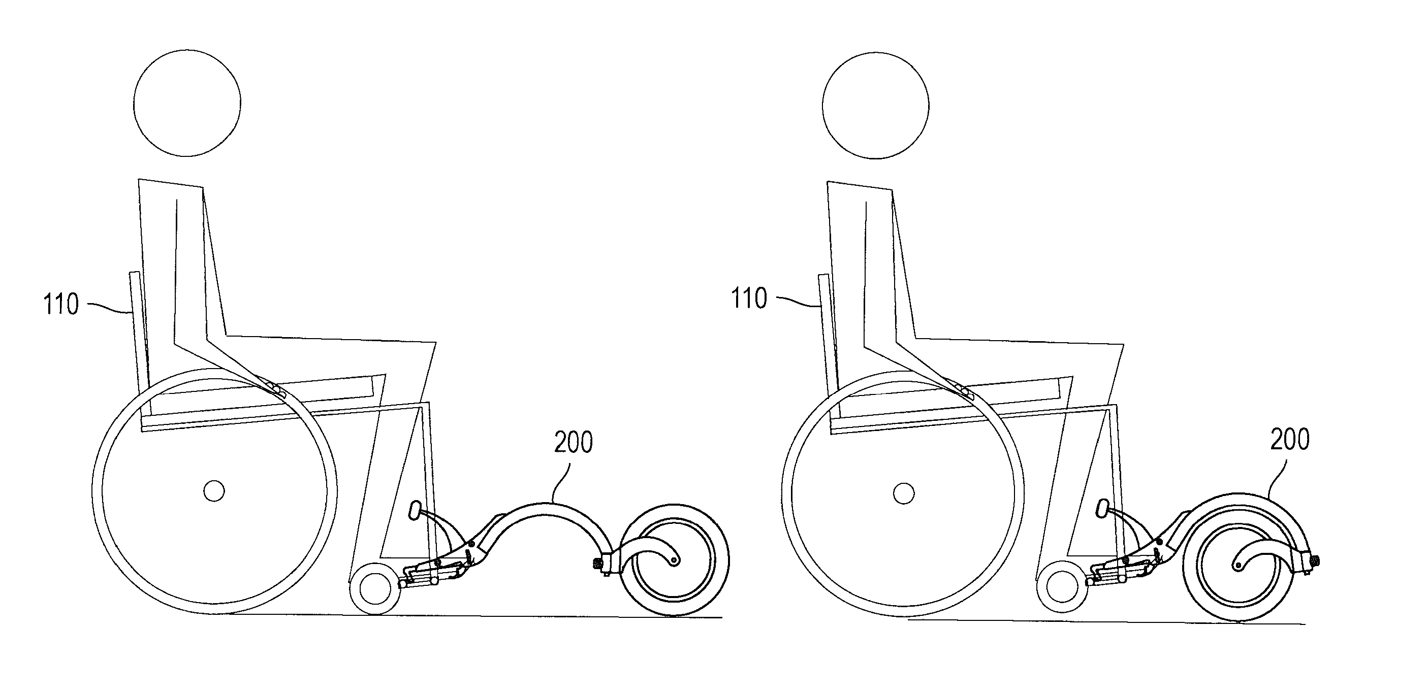 All terrain adapter for a wheelchair