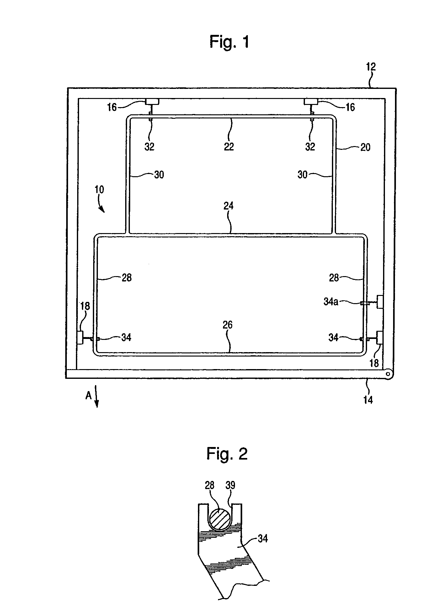 Blood bag support structure and method for refrigerators