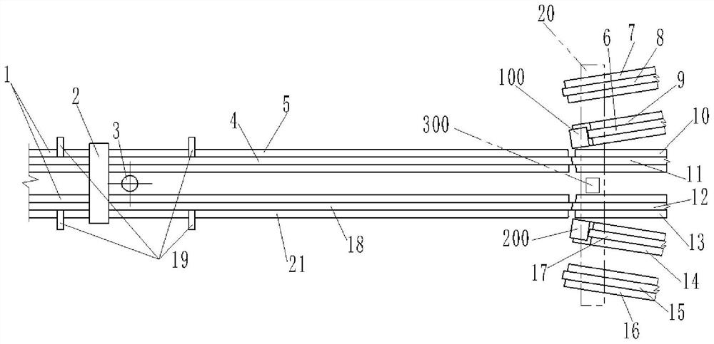 Line changing track length compensator and installation technology and working process thereof