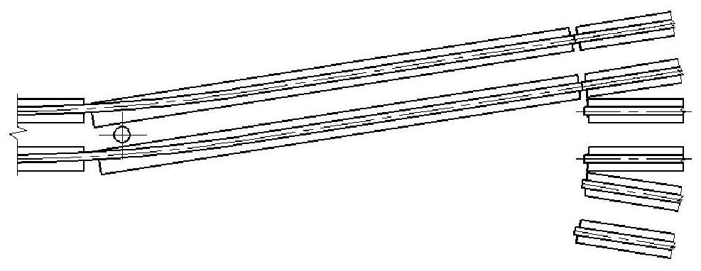 Line changing track length compensator and installation technology and working process thereof