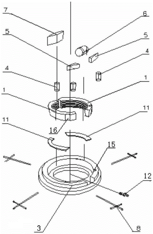 Oil cylinder rod self-locking sleeve device used in foundation pile self-balancing load detection load box