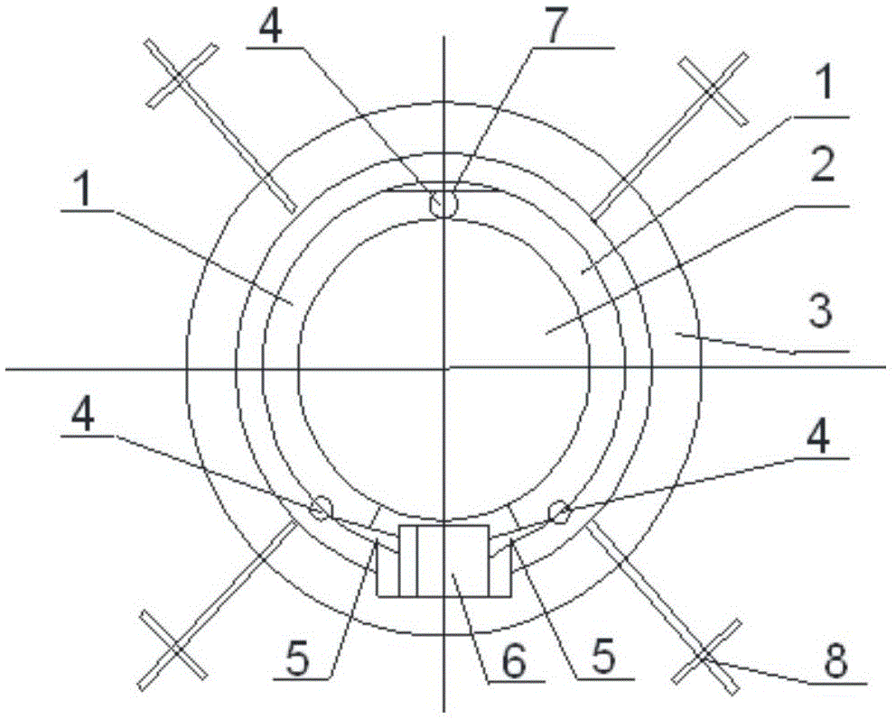 Oil cylinder rod self-locking sleeve device used in foundation pile self-balancing load detection load box