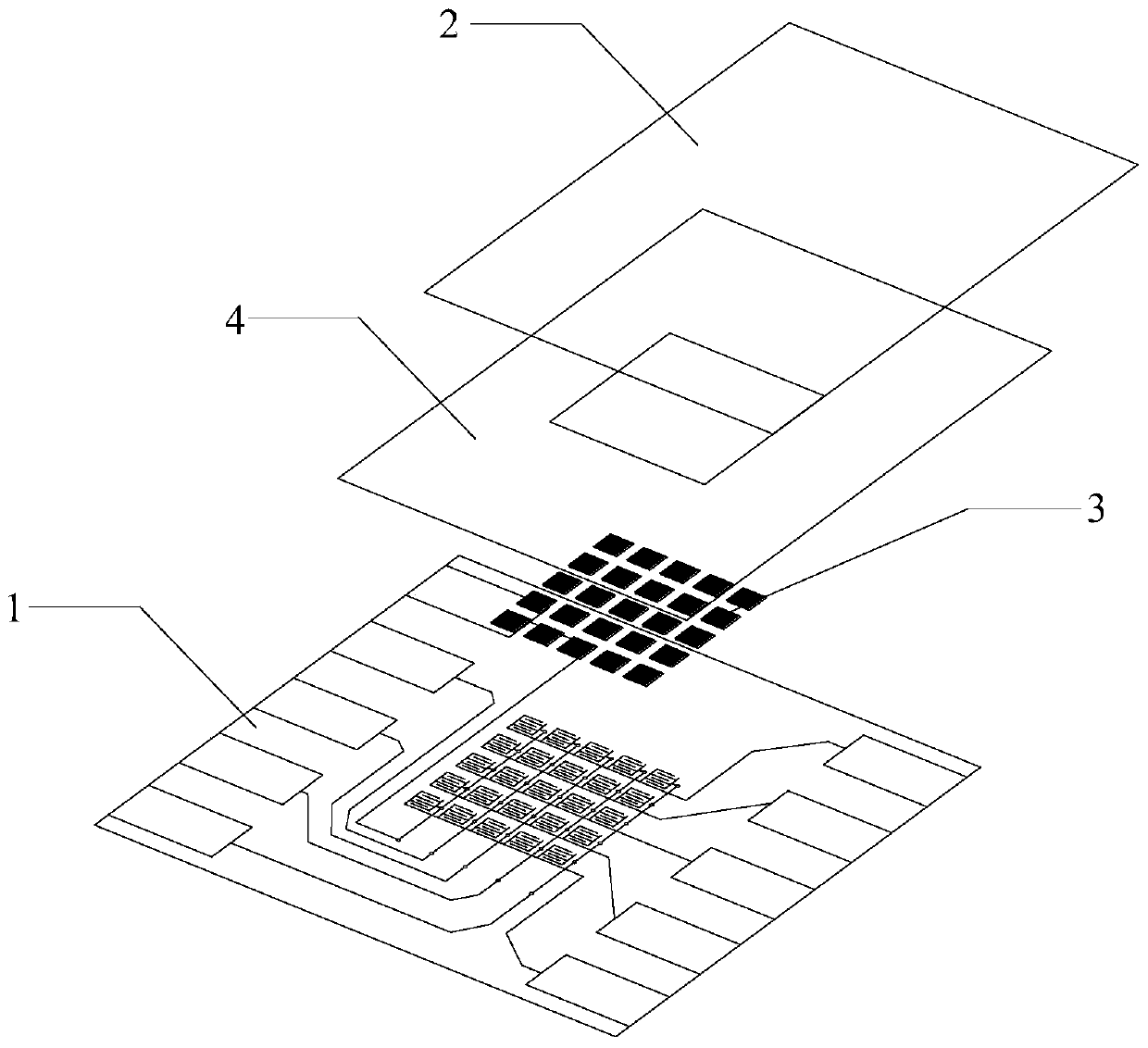 Interdigital large-area flexible array sensor and preparation method thereof