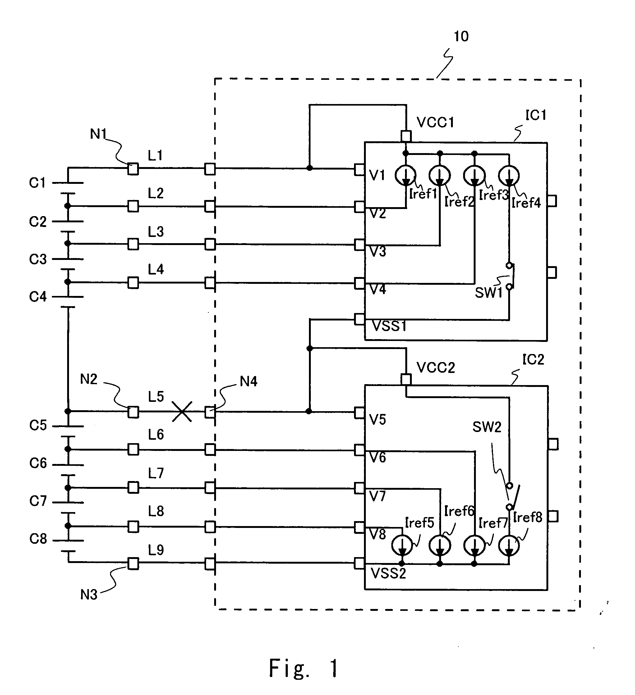 Battery voltage monitoring apparatus