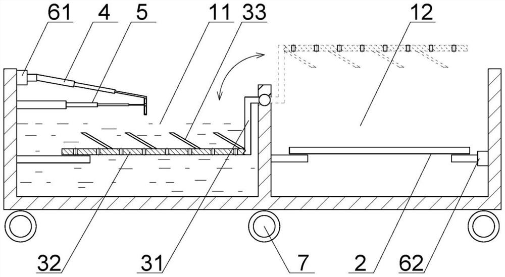 A material cooling turnover tool