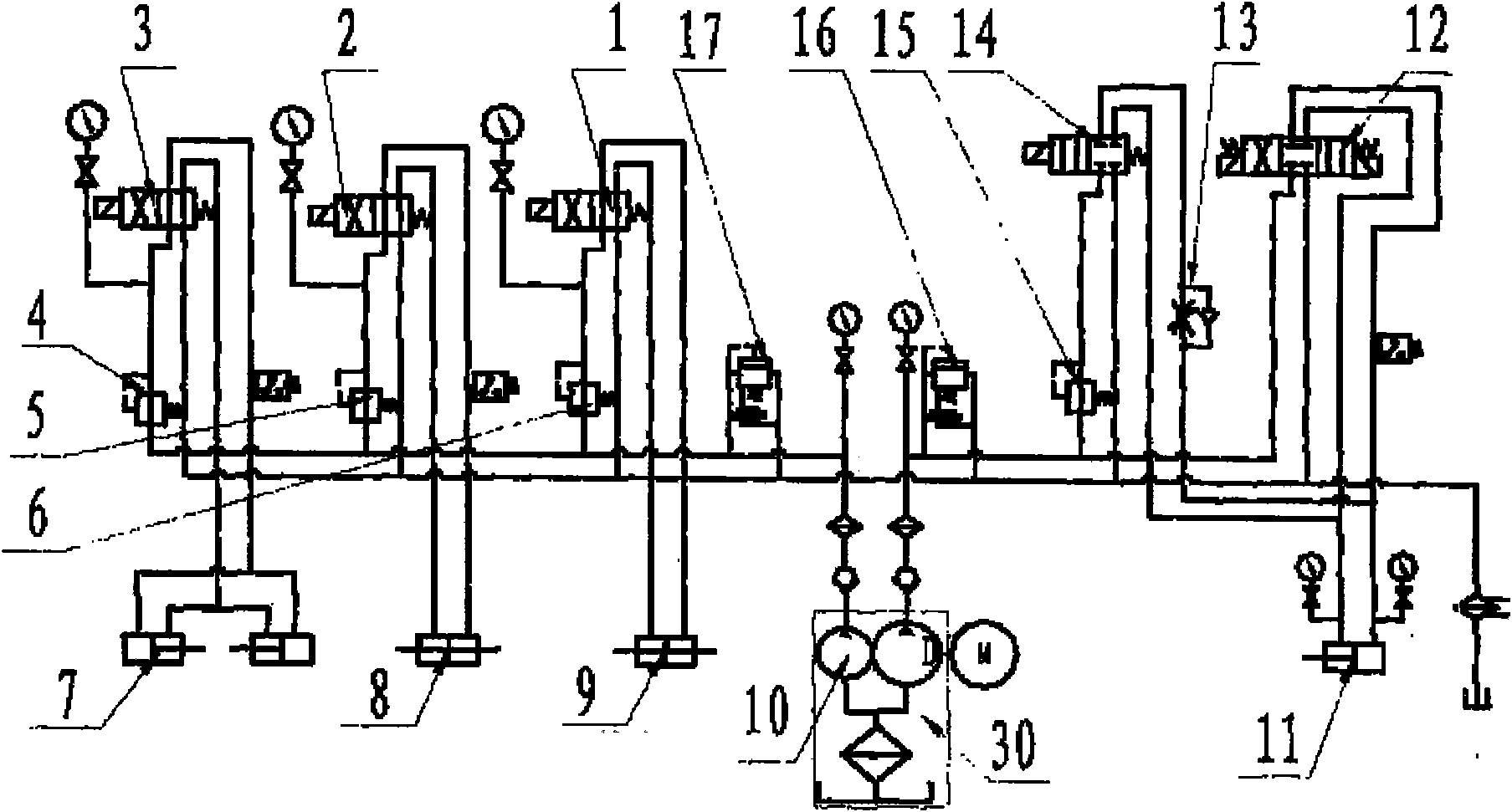 Hydraulic control system of friction welding machine