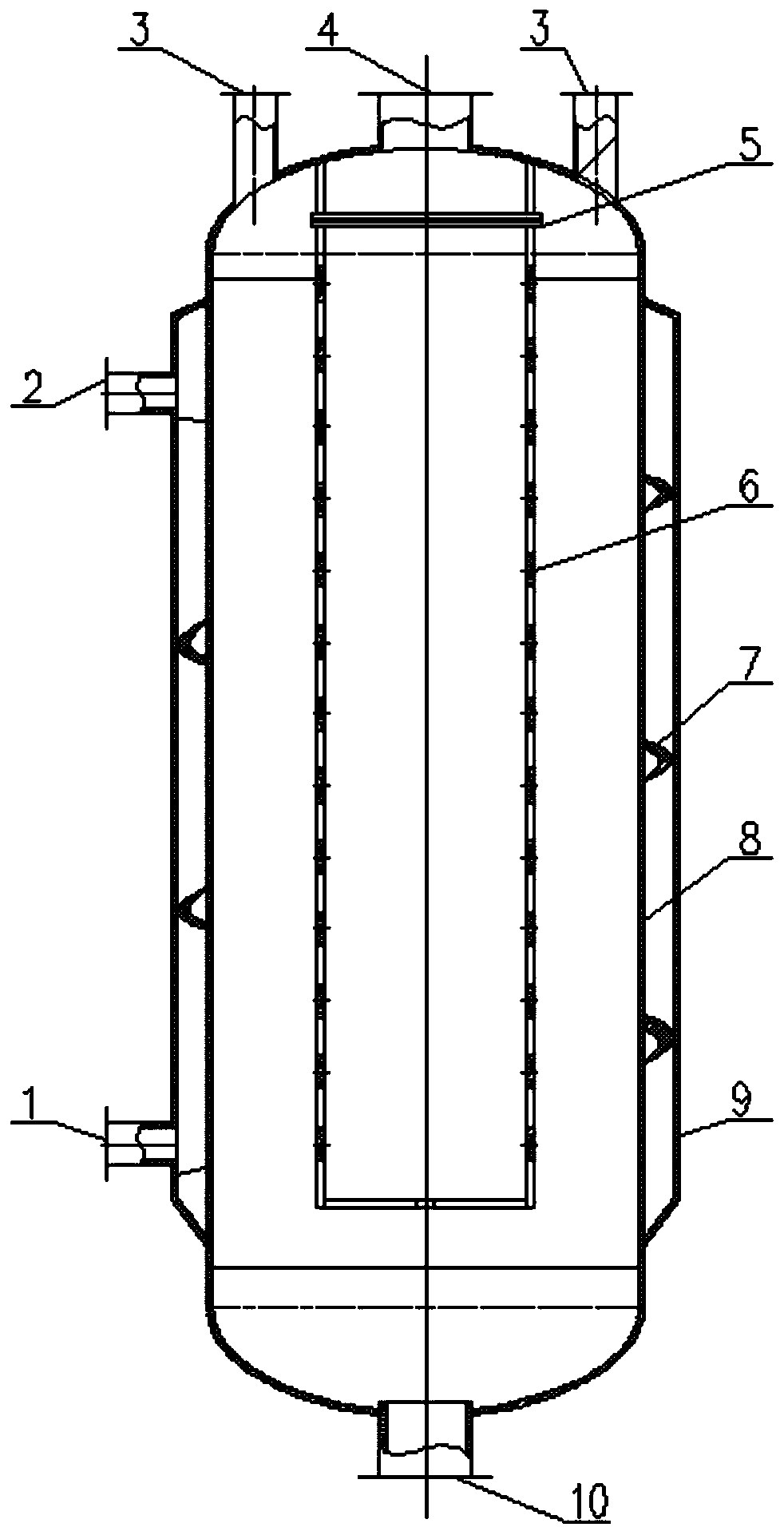 Continuous segmented feed reactor for synthesis reaction