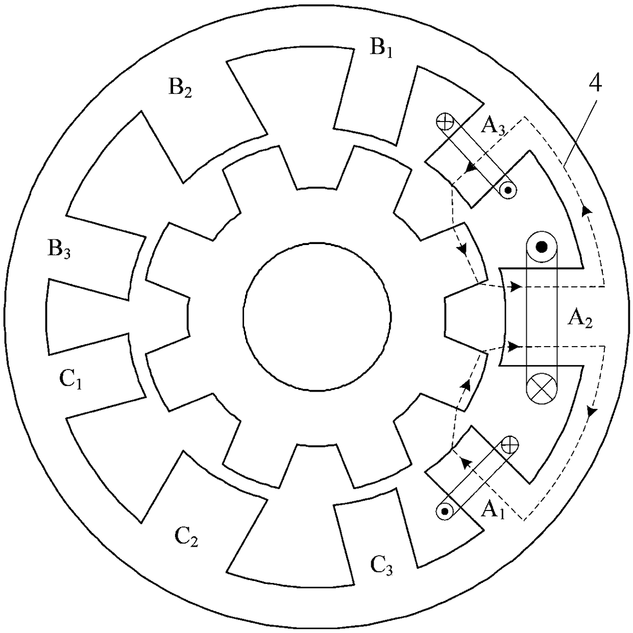 9/8-pole switched reluctance motor