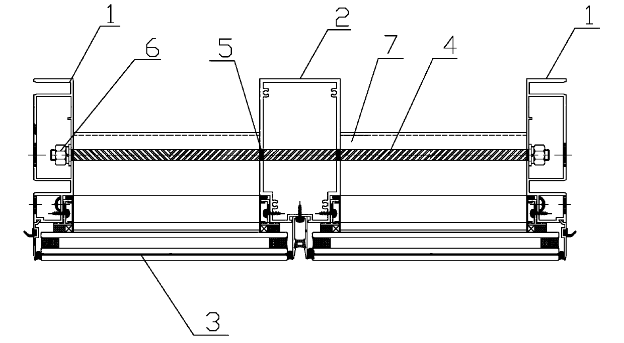 Large-width unit plate block curtain wall