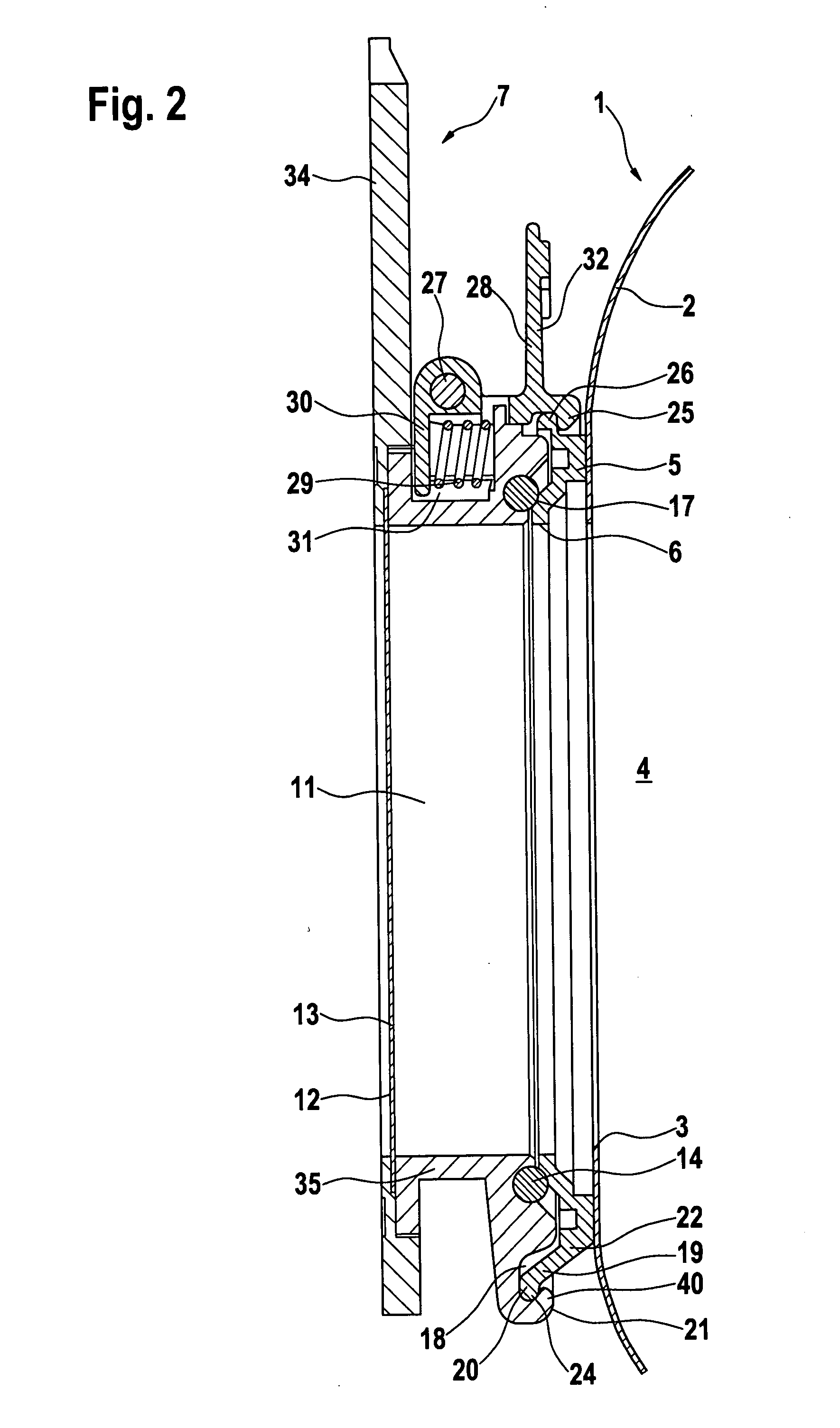 Device for detachably securing a dust filter bag in dust aspirating equipment