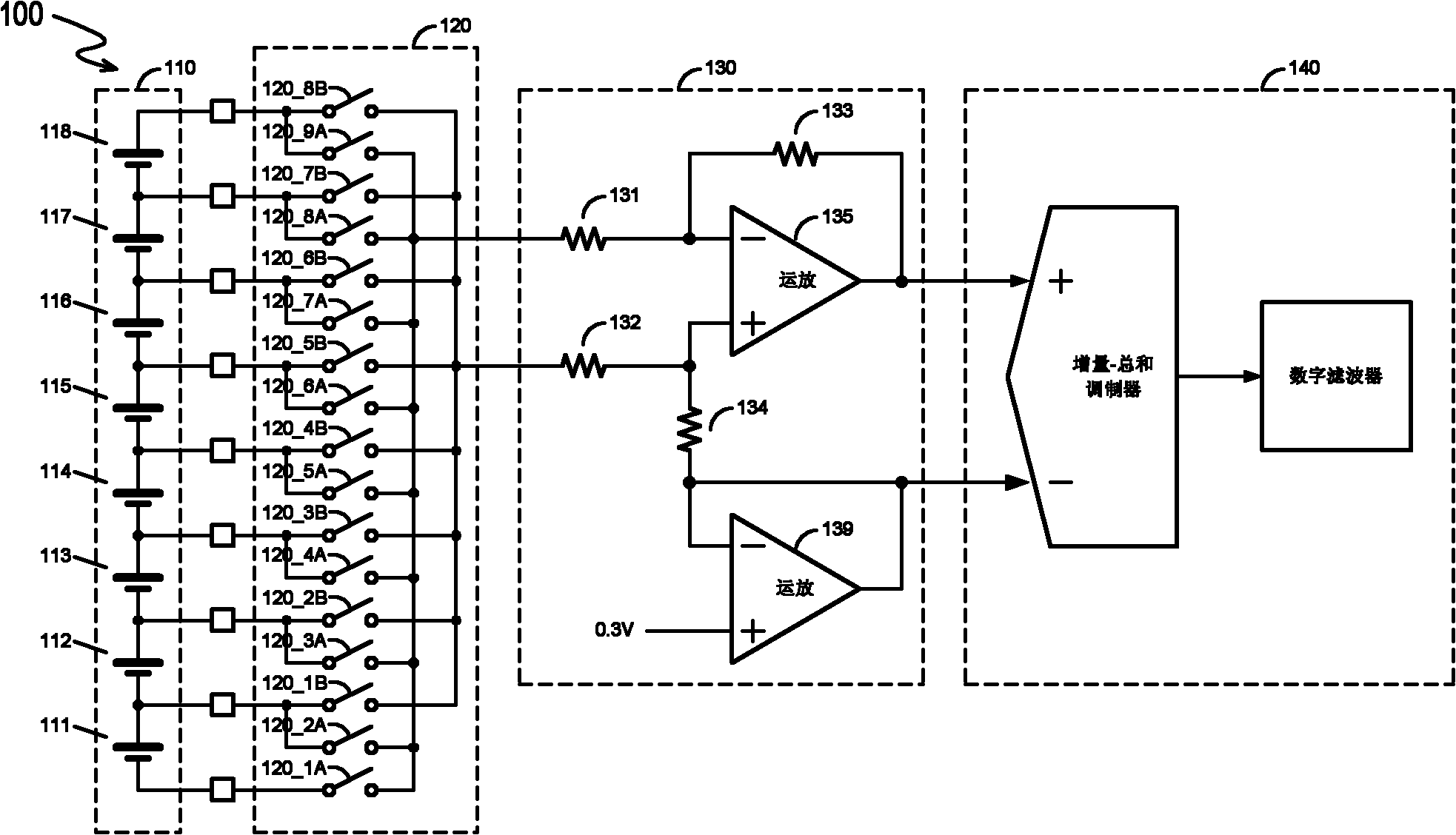 Voltage measuring system and method for battery