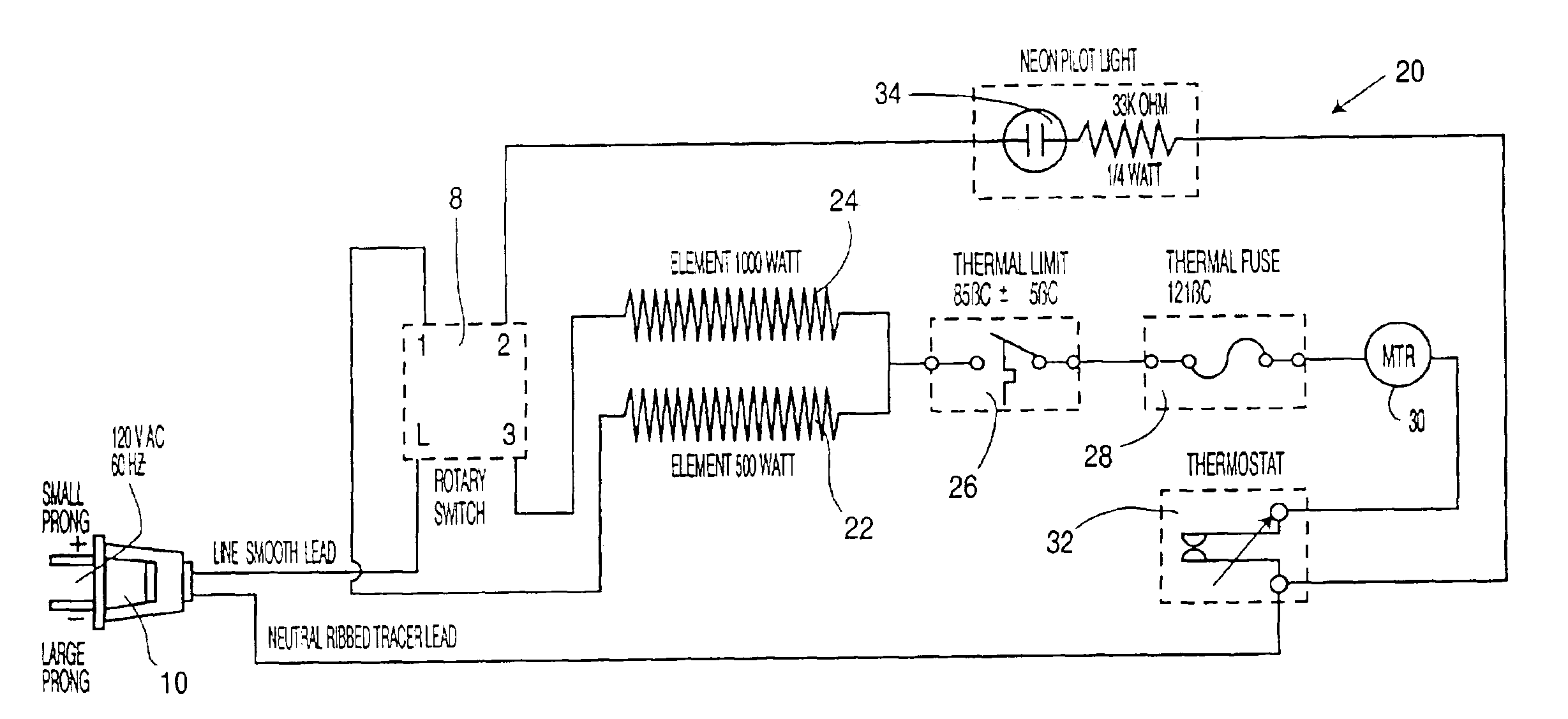 Electric circuit for portable heater