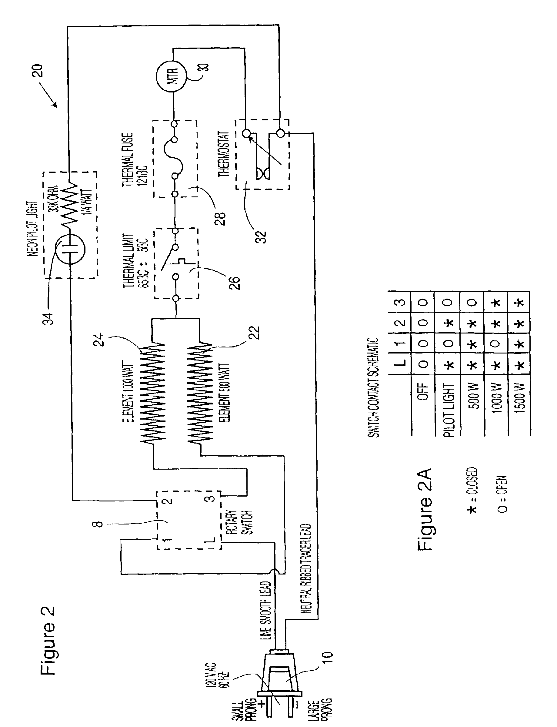 Electric circuit for portable heater