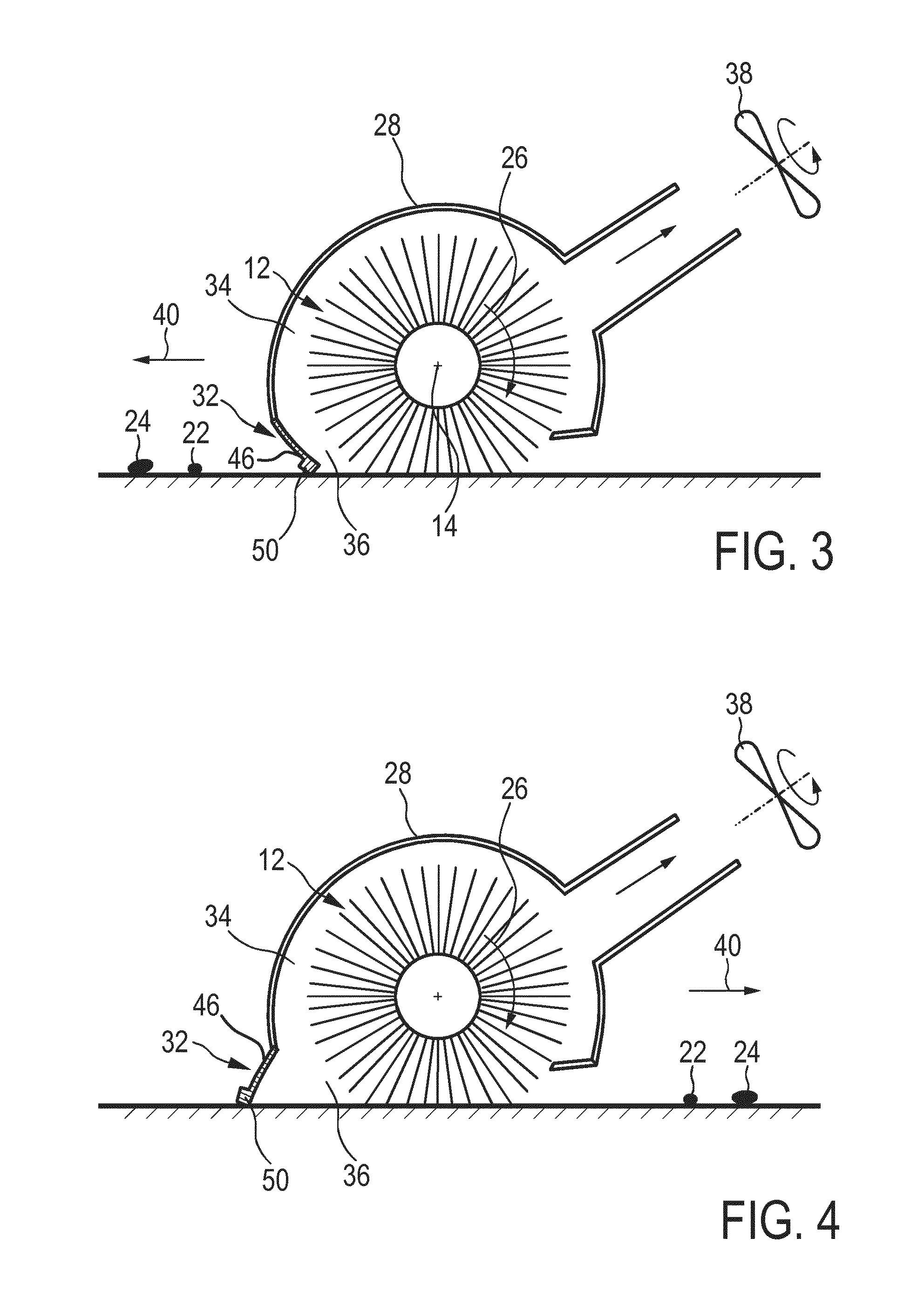 Nozzle arrangement with brush and squeegee