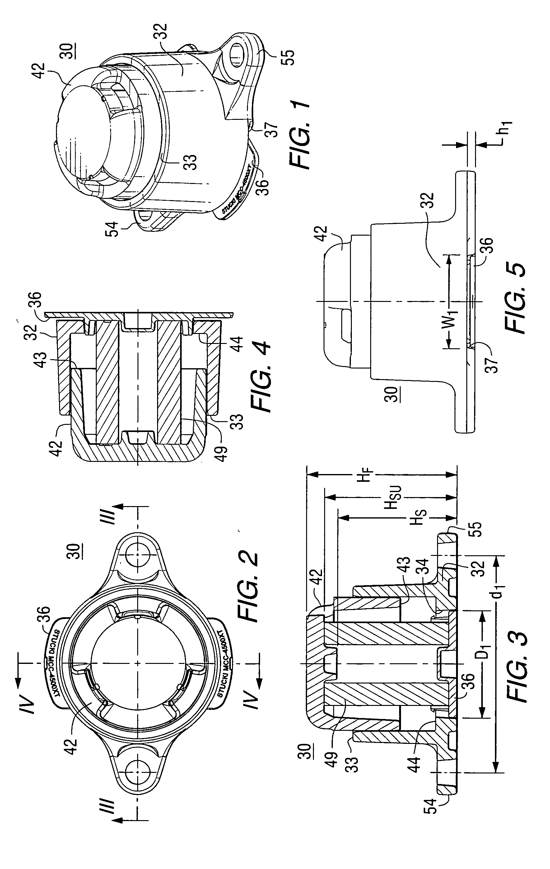 Modular base side bearing