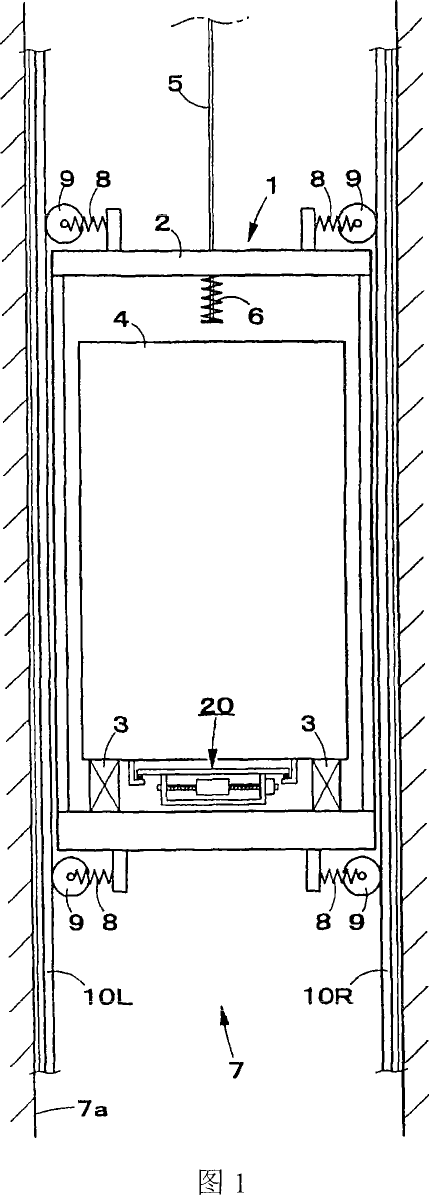 Damping device of elevator