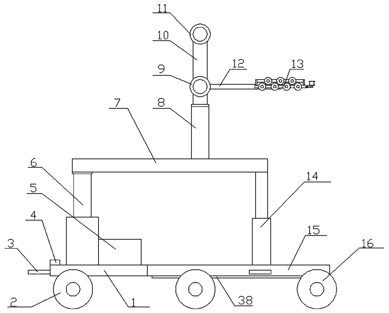 Line construction winding and unwinding device under muddy terrain