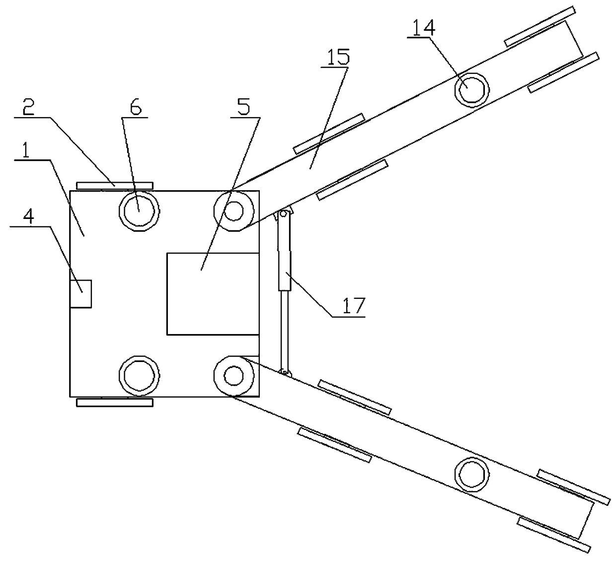 Line construction winding and unwinding device under muddy terrain