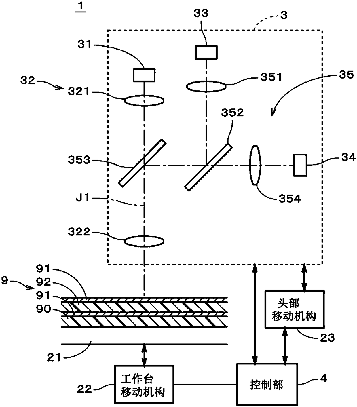 Smear detection device, laser via processing device, and laser via processing method