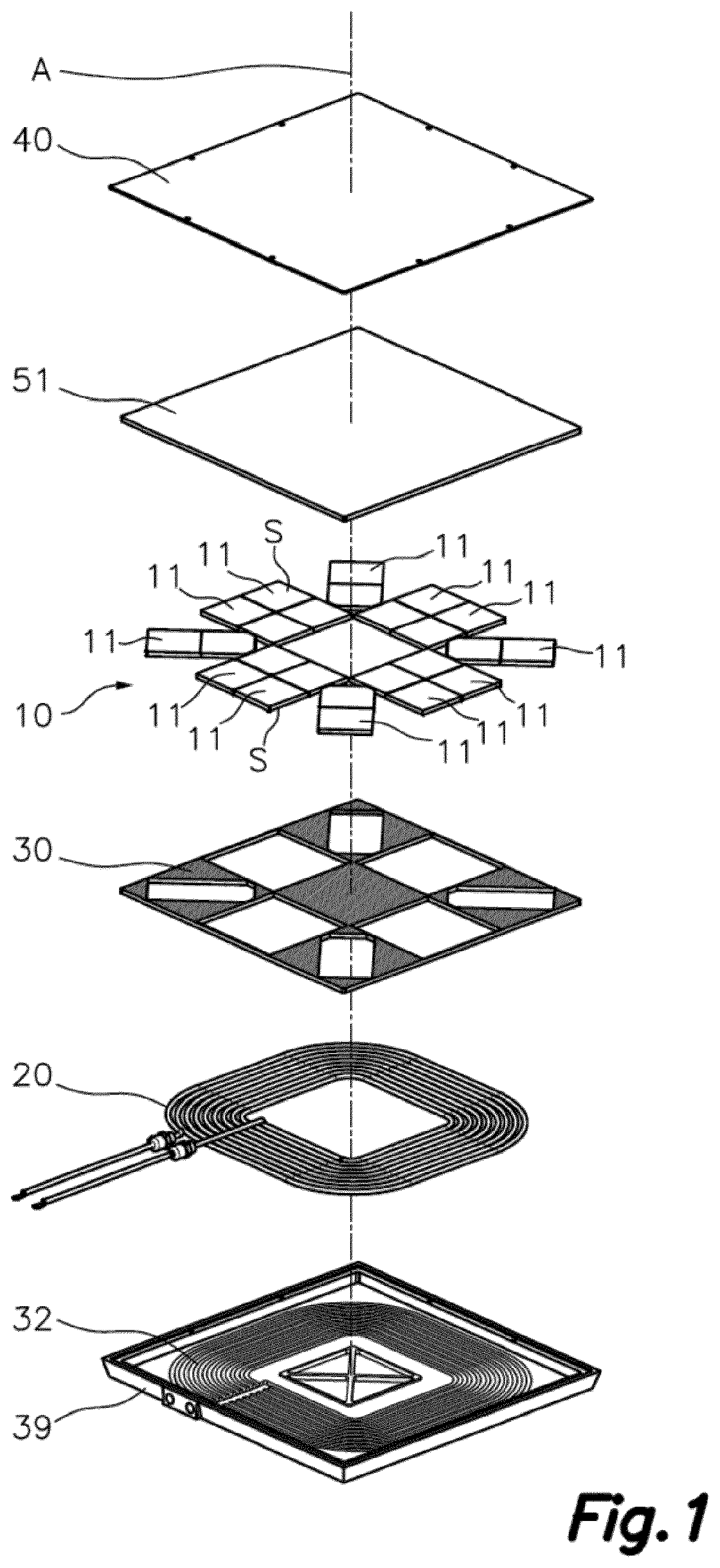 Inductive energy emitter/receiver for an inductive charger of an electric vehicle