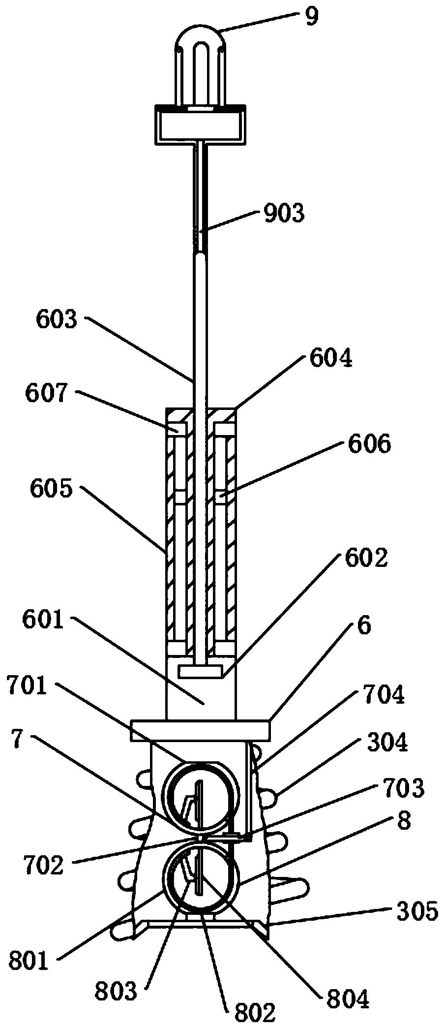 Inner wall loss measuring device for electric power pipeline