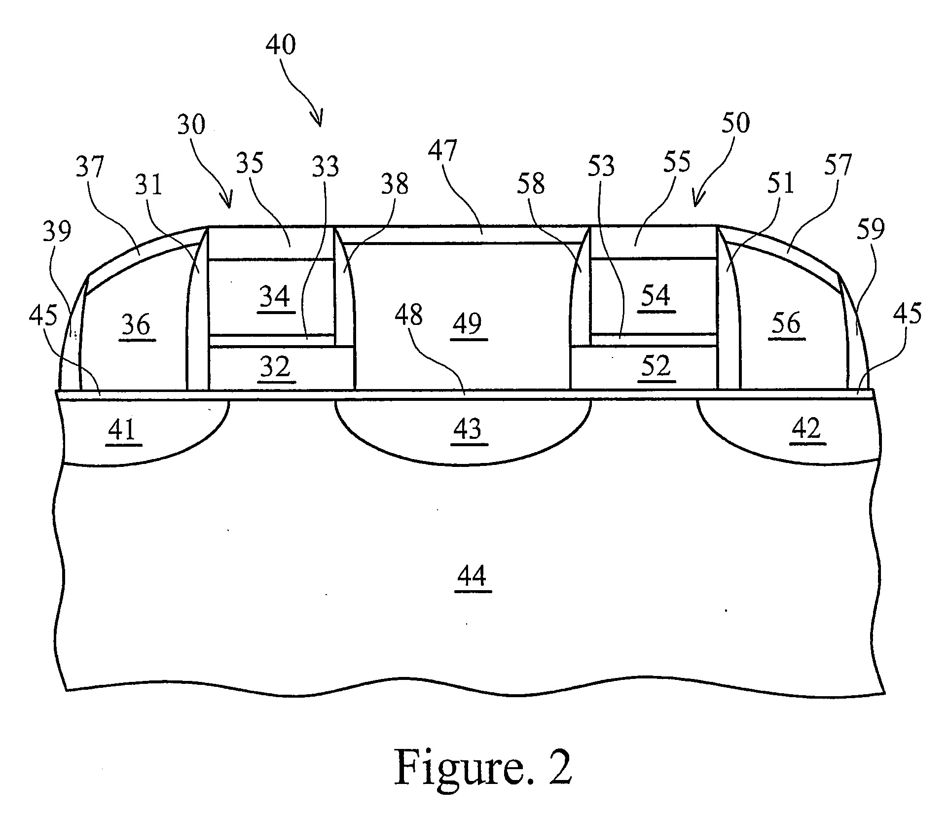 Gated semiconductor device and method of fabricating same