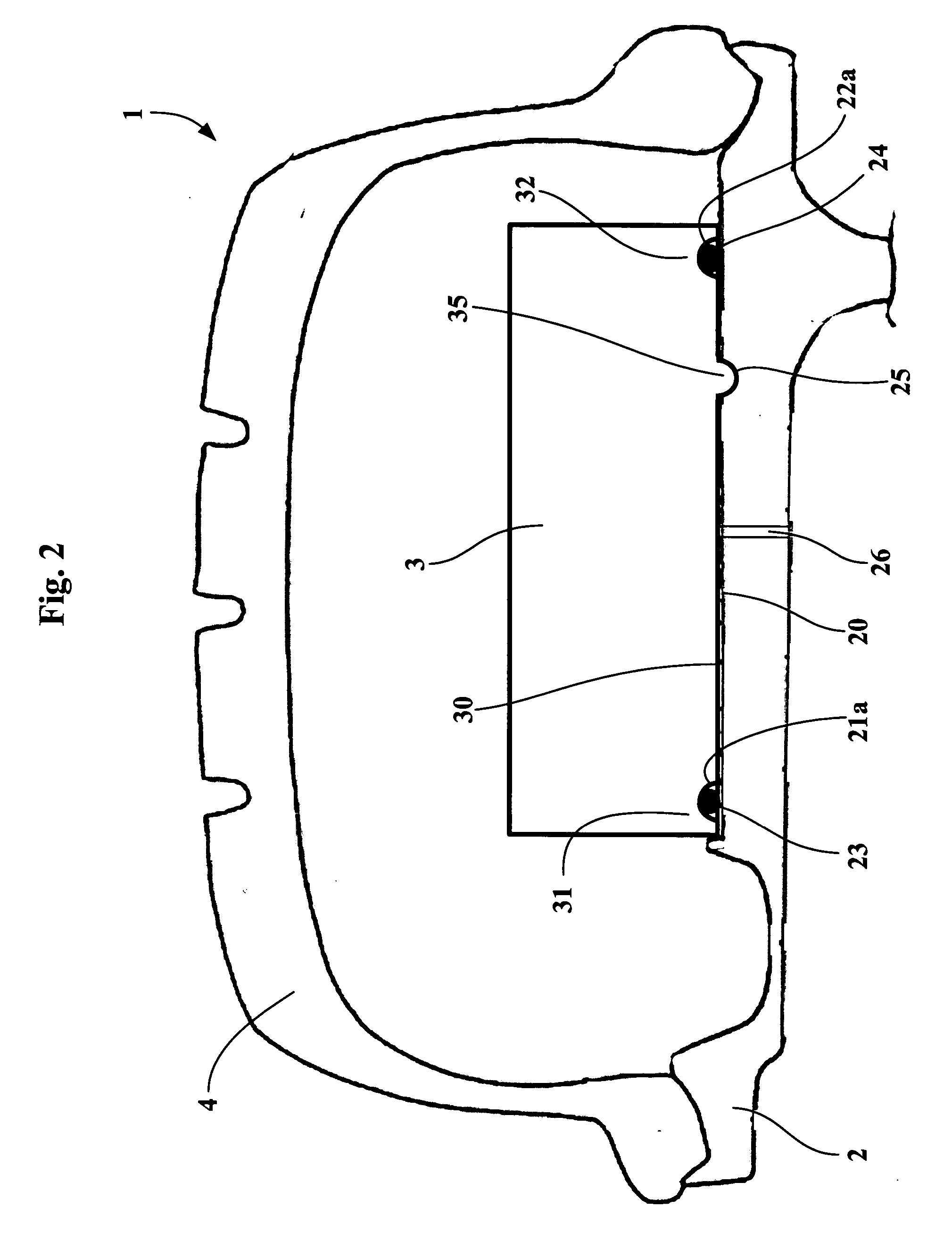 Reduced-weight run flat assembly comprising a pressure-effect structural support