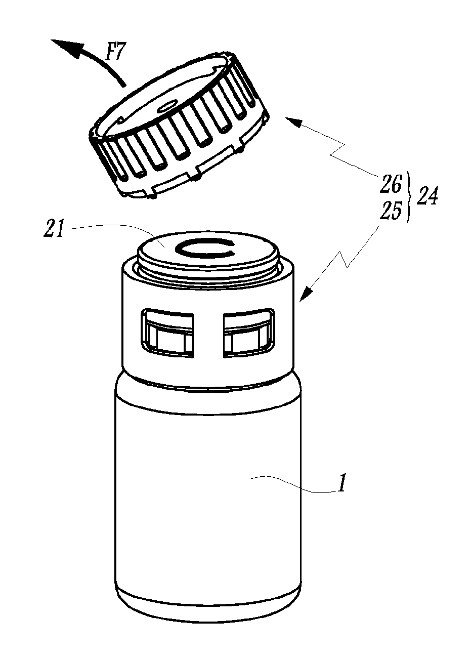 Stopping device and container comprising such a device