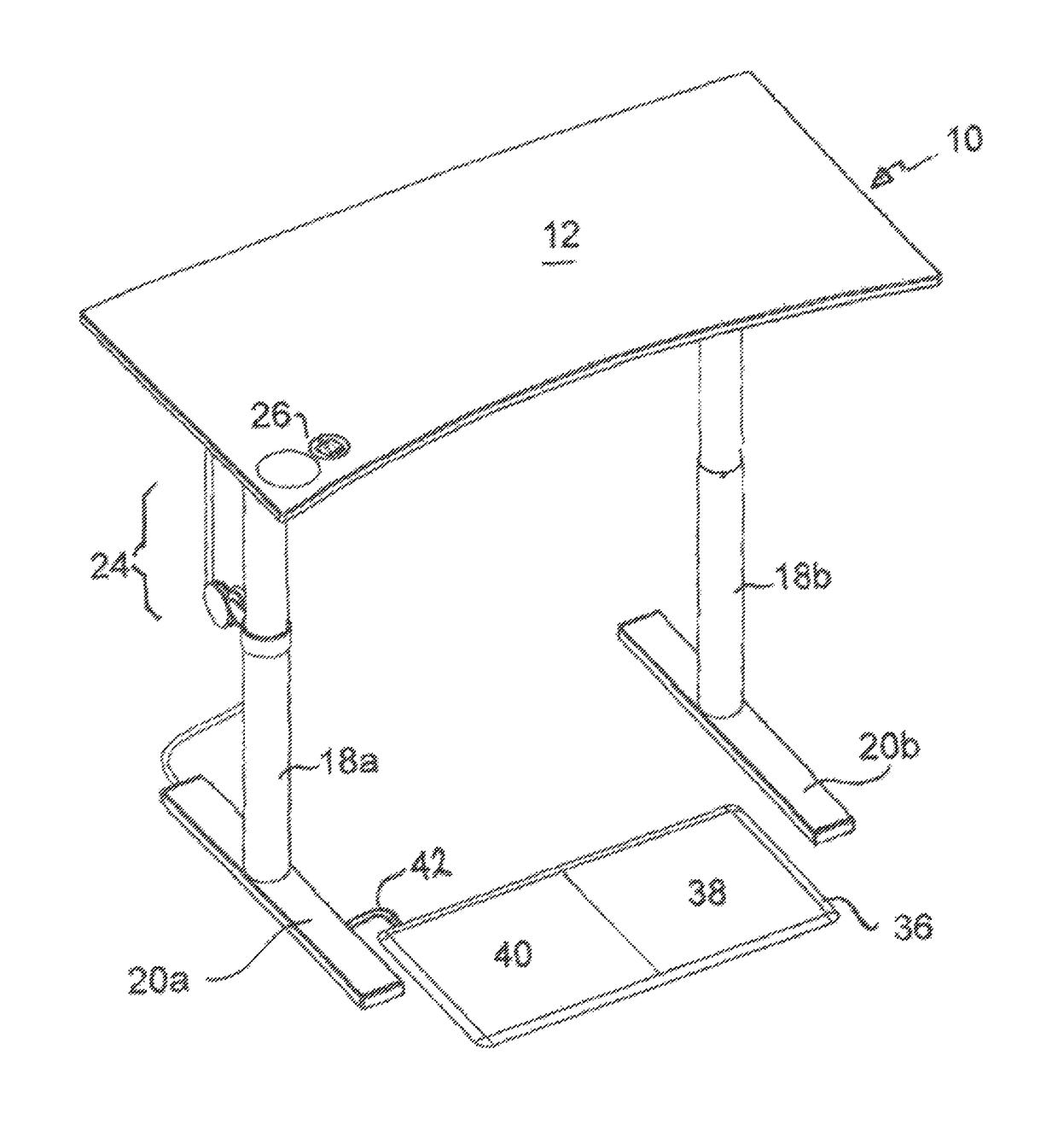 Height adjustable support surface and system for encouraging human movement and promoting wellness