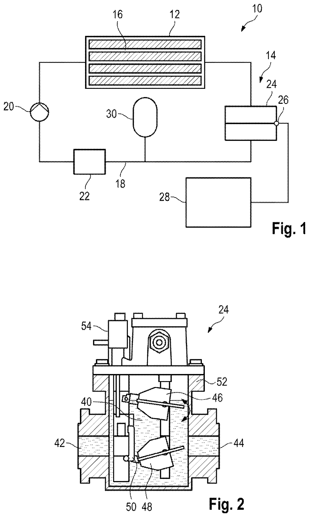 Cooling circuit for a battery having a Buchholz relay