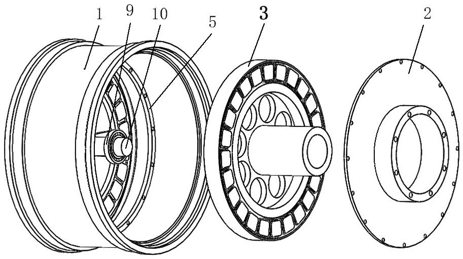 Axial flux outer rotor hub motor