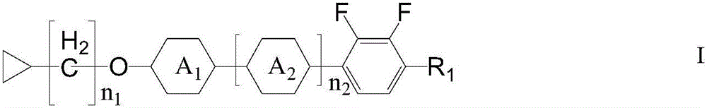 Cyclopropyl ether-containing negative dielectric liquid crystal composition and its application