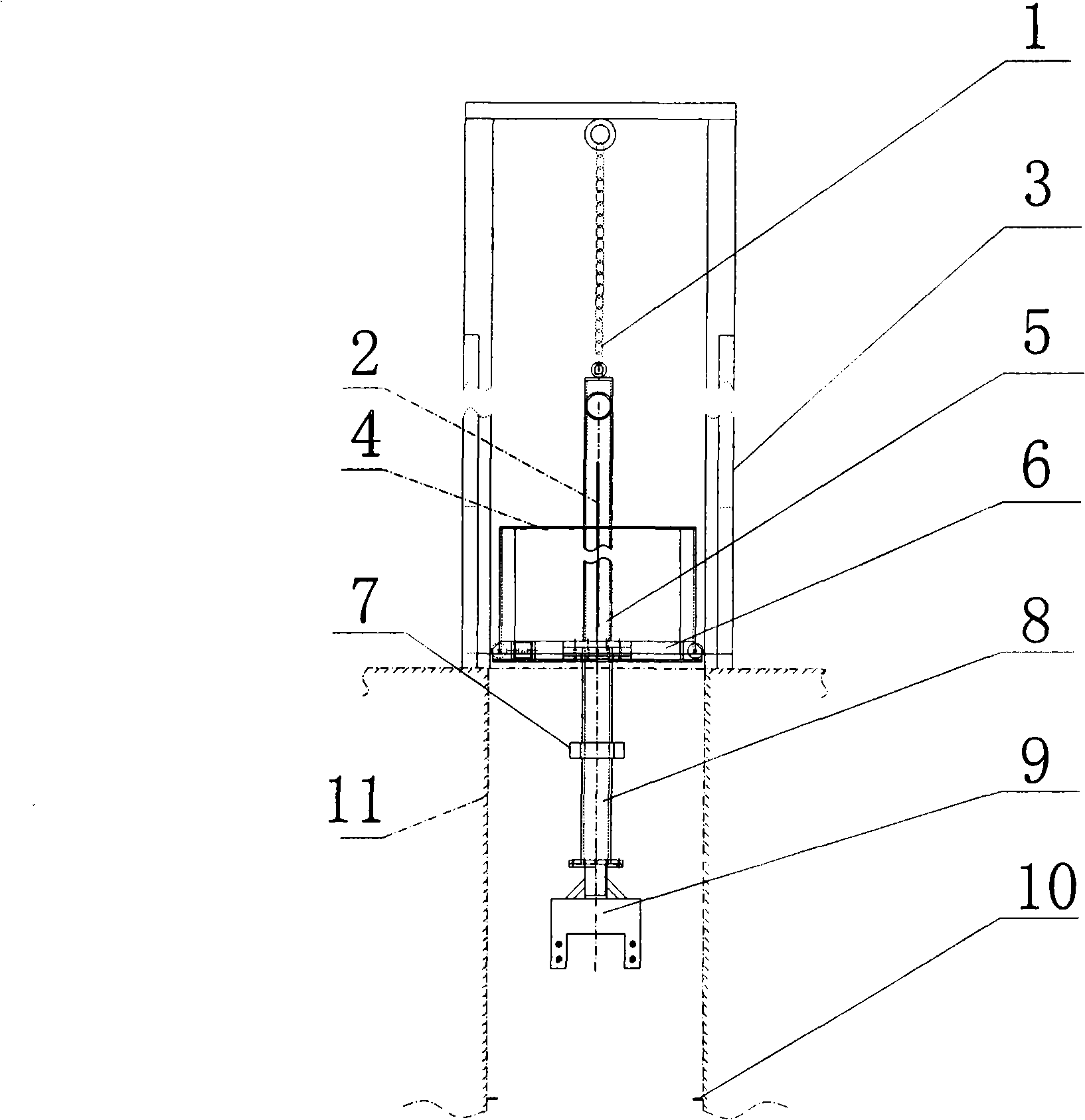 Lifting device for measurement of multi-beam transducer