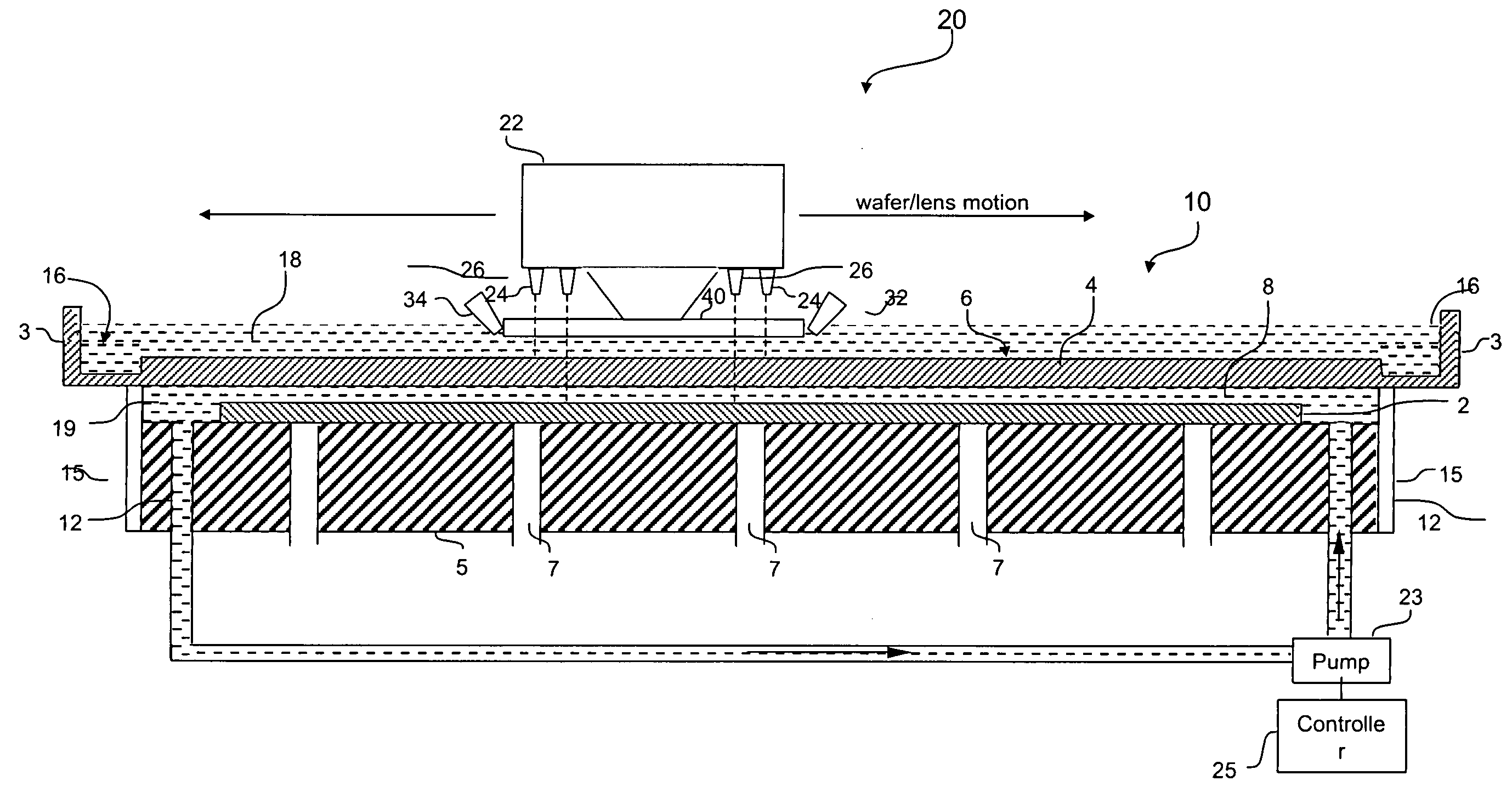 Wafer cell for immersion lithography