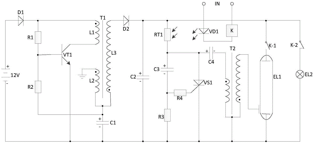 Gain flash-lamp type underground parking lot backing auxiliary system