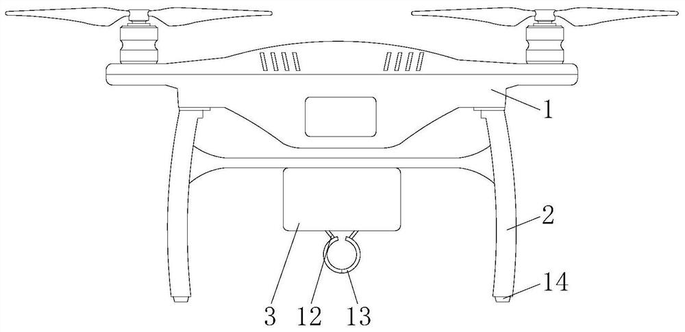 Unmanned aerial vehicle supporting leg with article carrying function