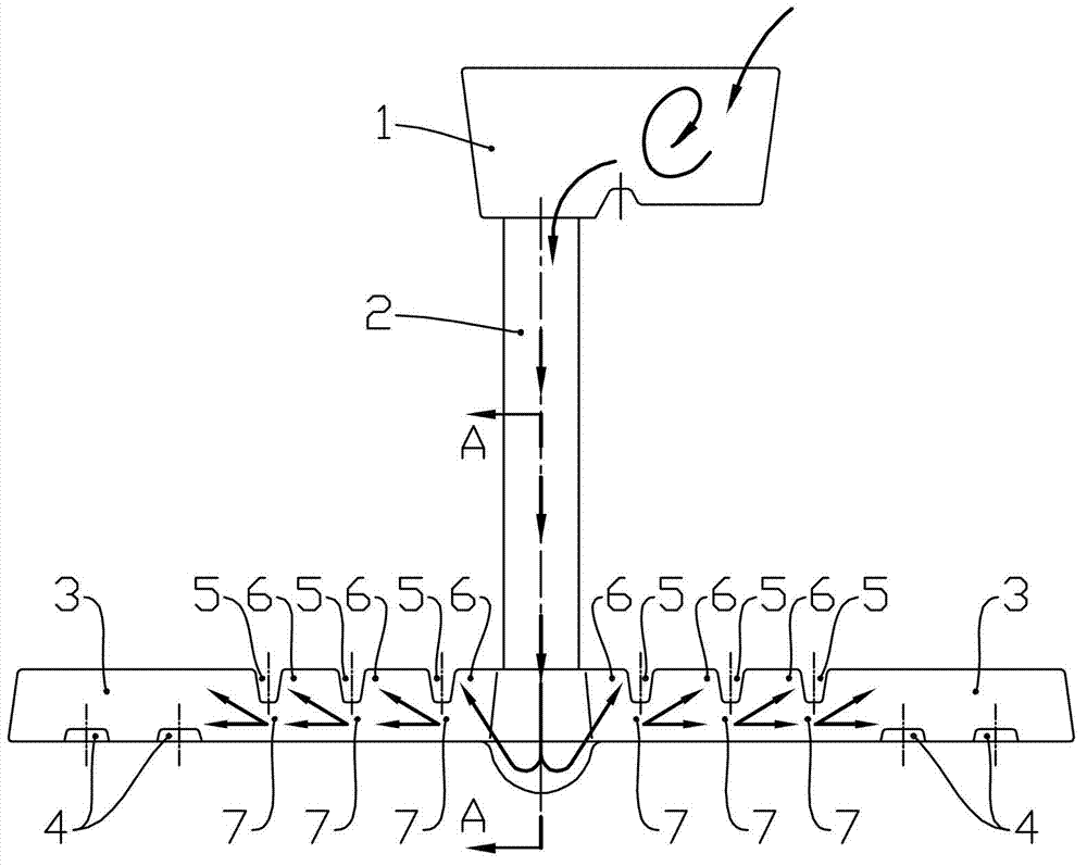Pouring system with gate runner