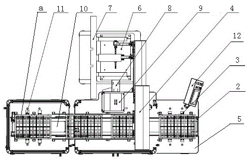 Automatic feeding and discharging device for screen printing equipment