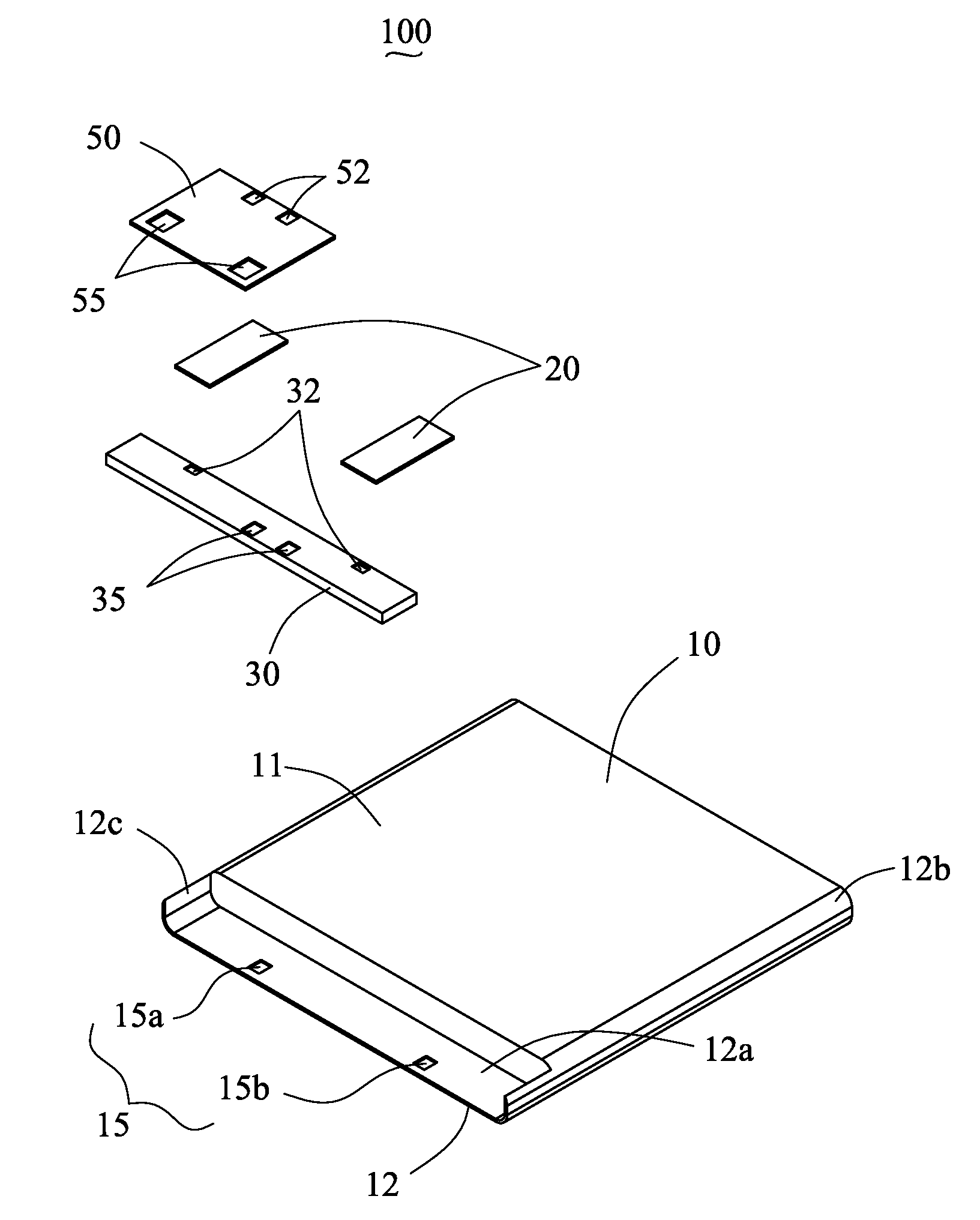 Built-in battery assembly and a method of assembling the built-in battery with a circuit board