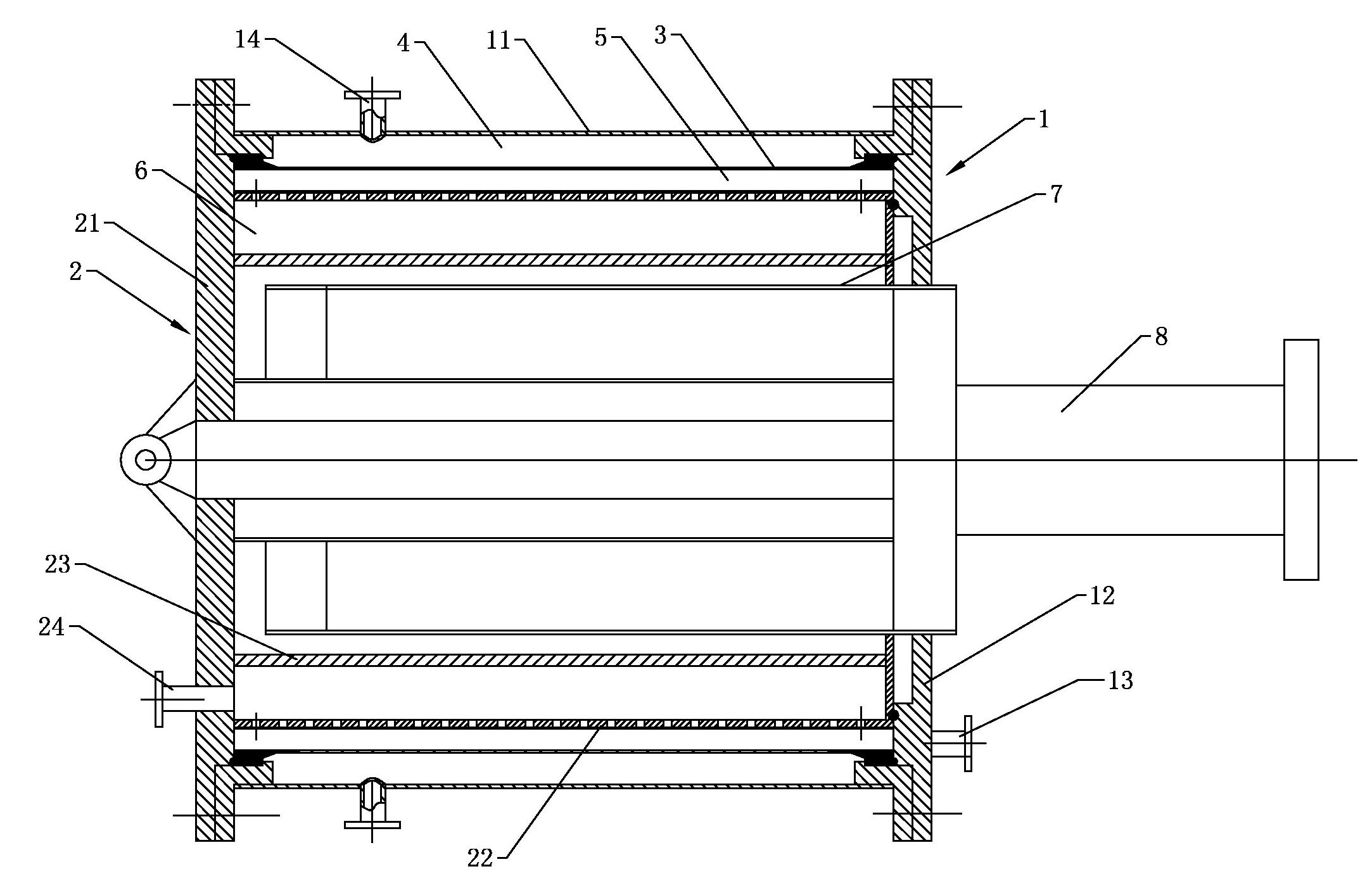 Cylindrical filter press