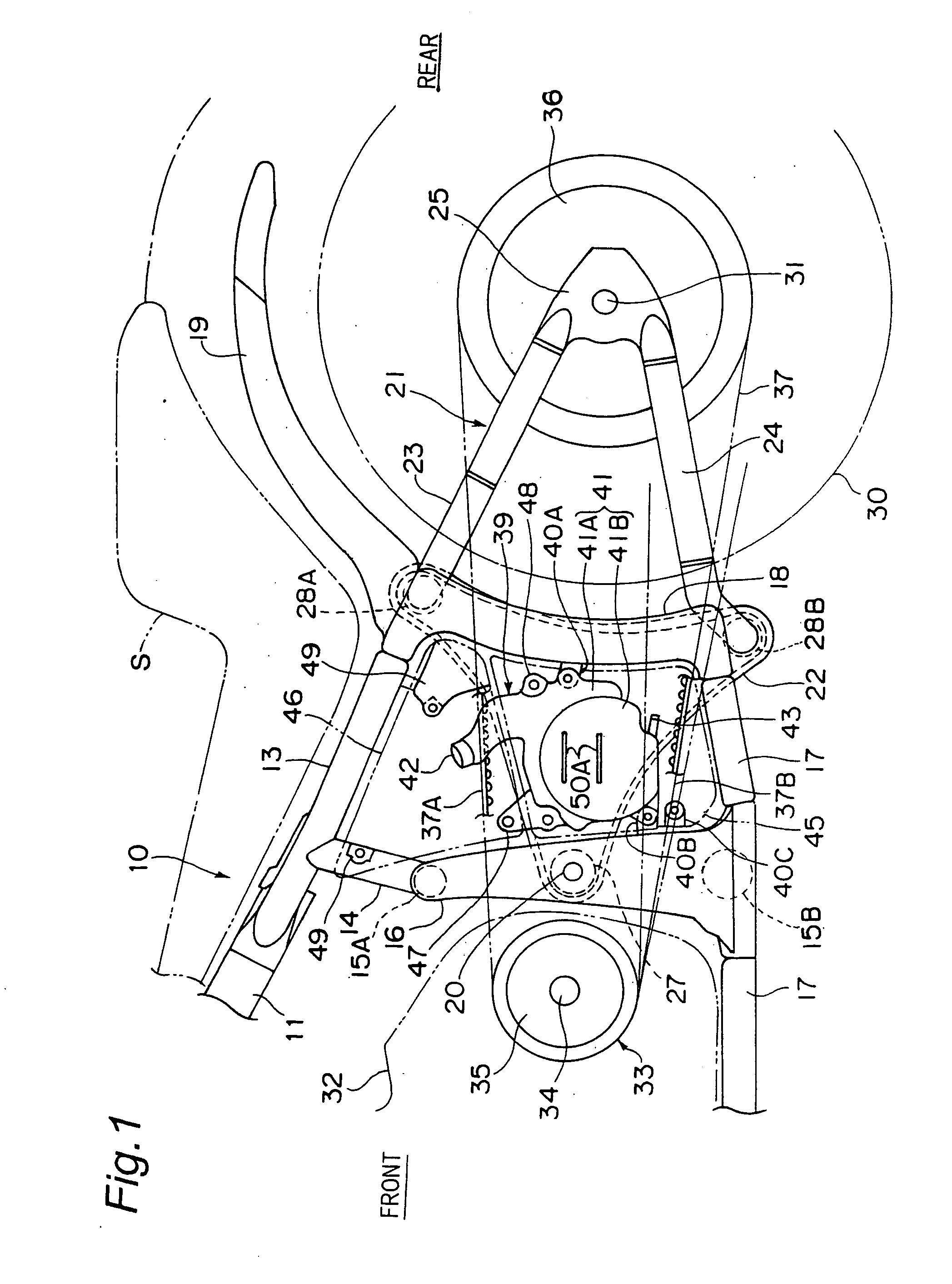 Reserve tank layout structure of motorcycle