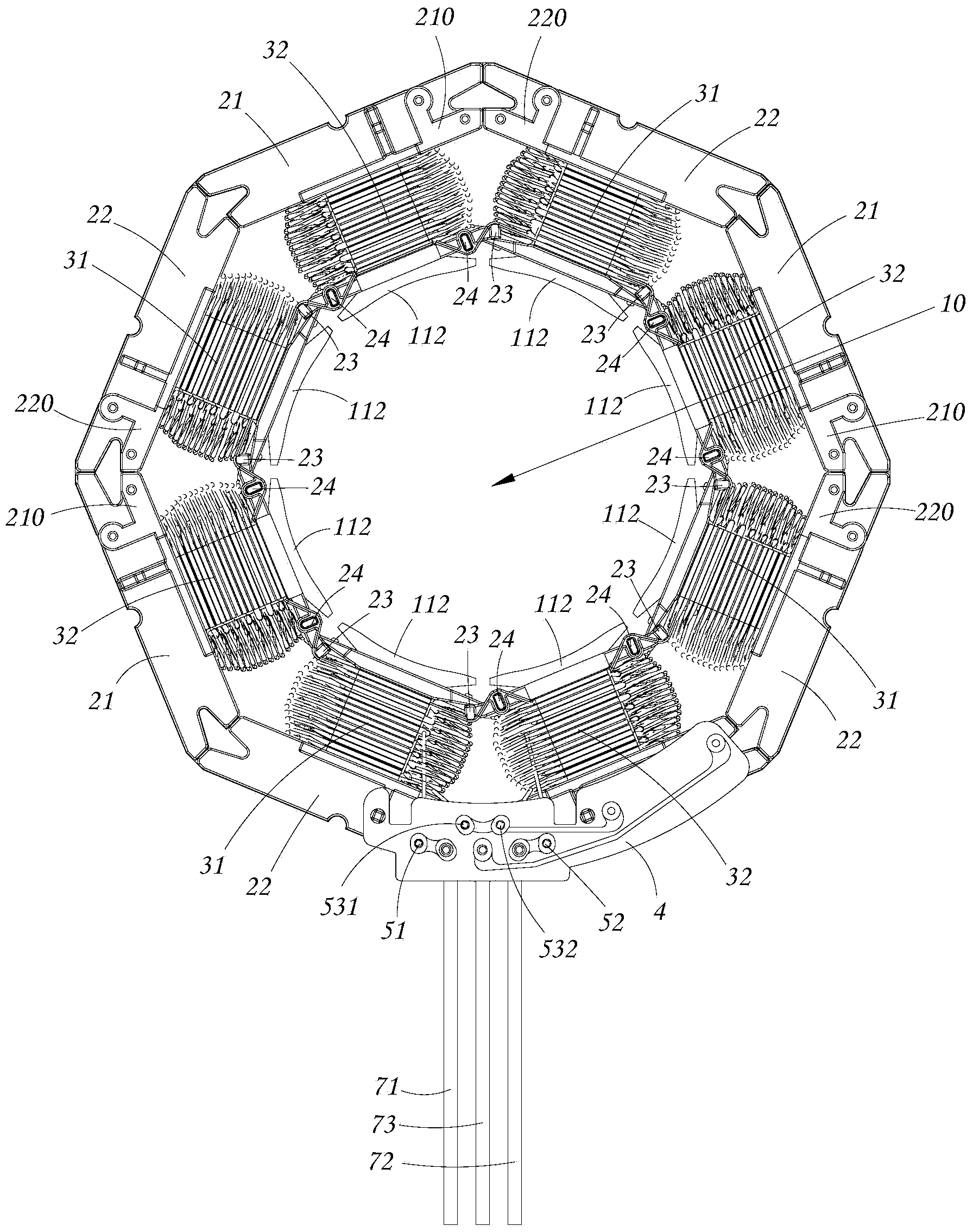Motor stator assembly and assembling method thereof, and motor