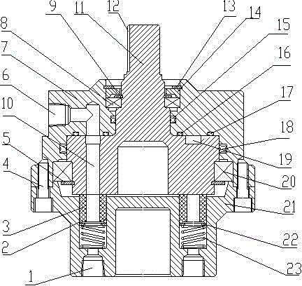 Angle rotary connector capable of entering and exiting same channel by plurality of channels