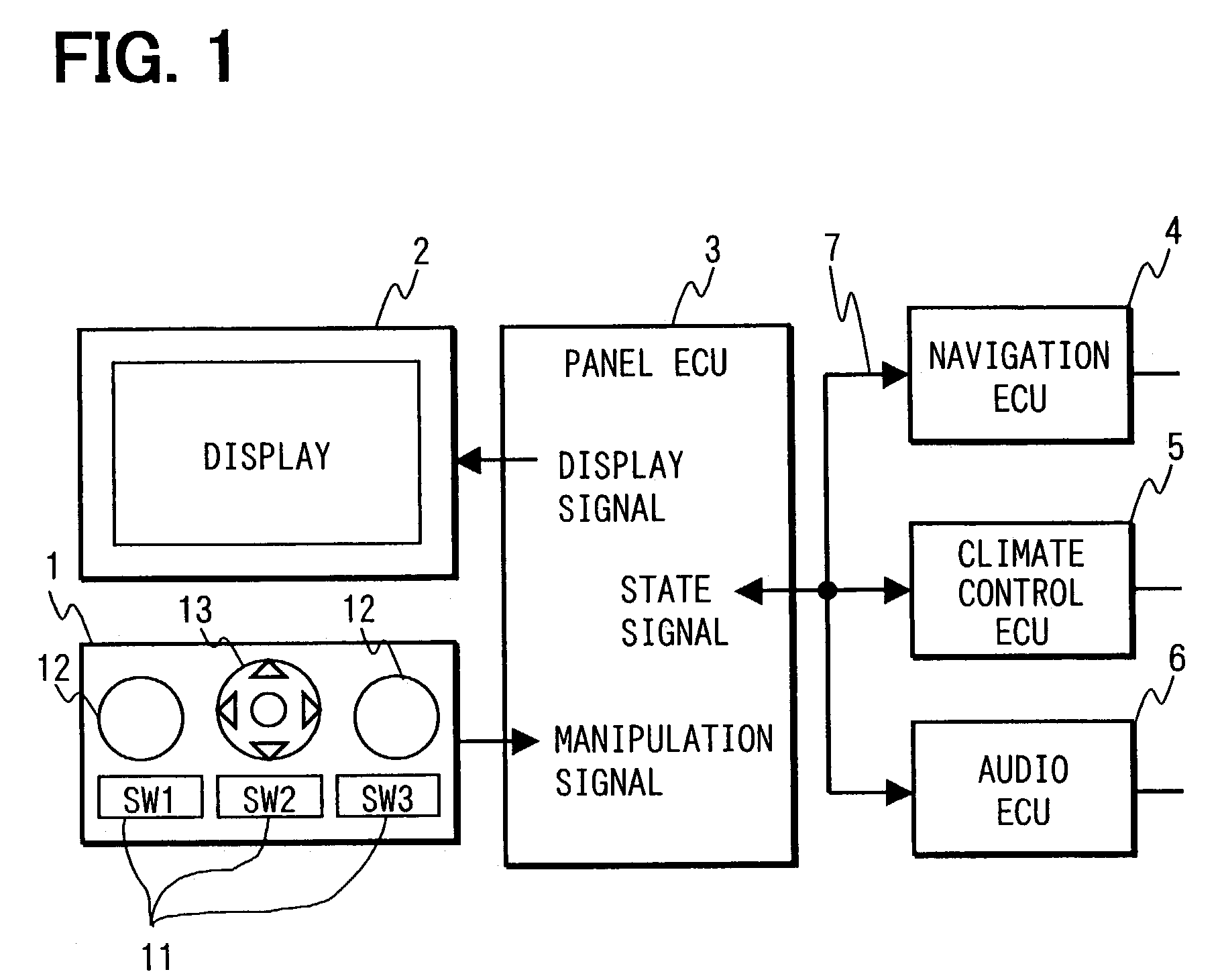 In-vehicle-device control system varying manipulation item display