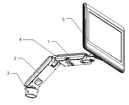 Display screen adjusting arm and device thereof
