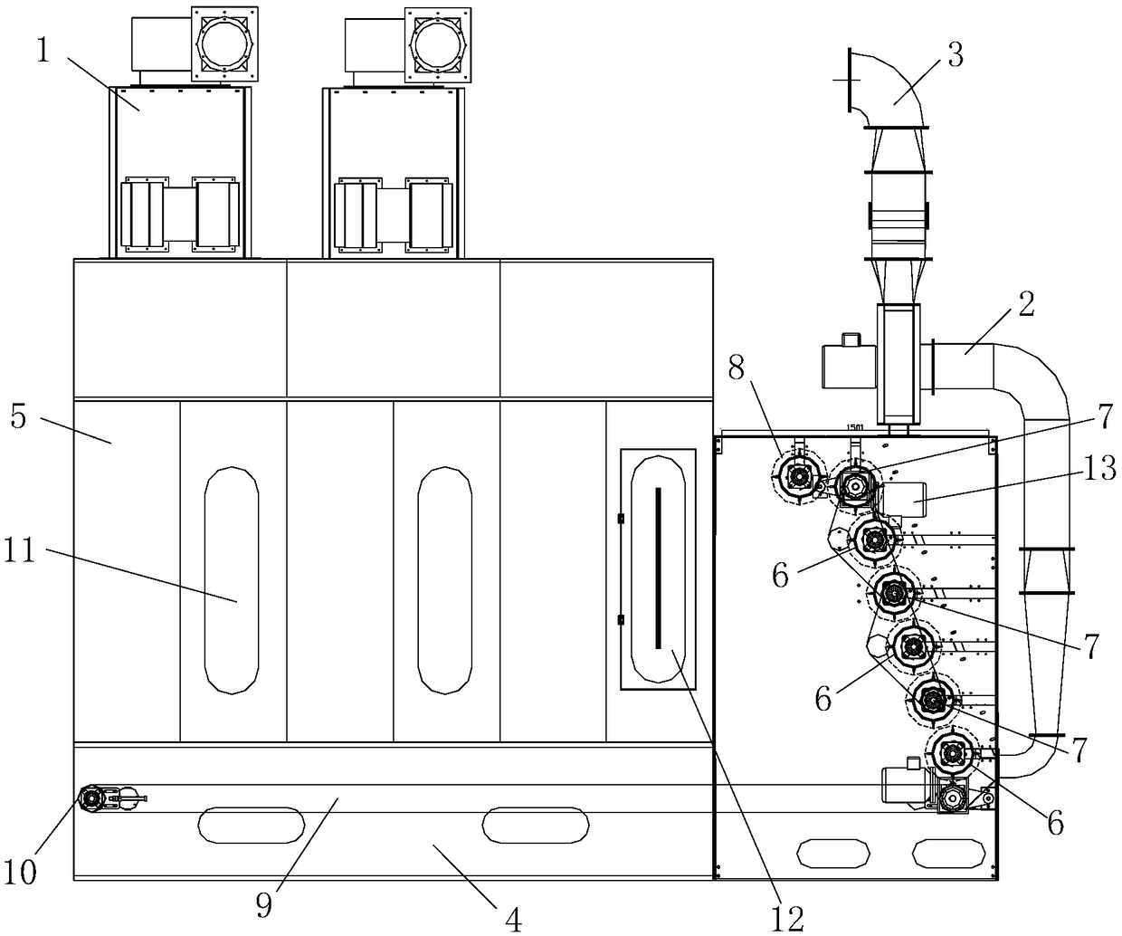 Multi-roller cotton blending machine