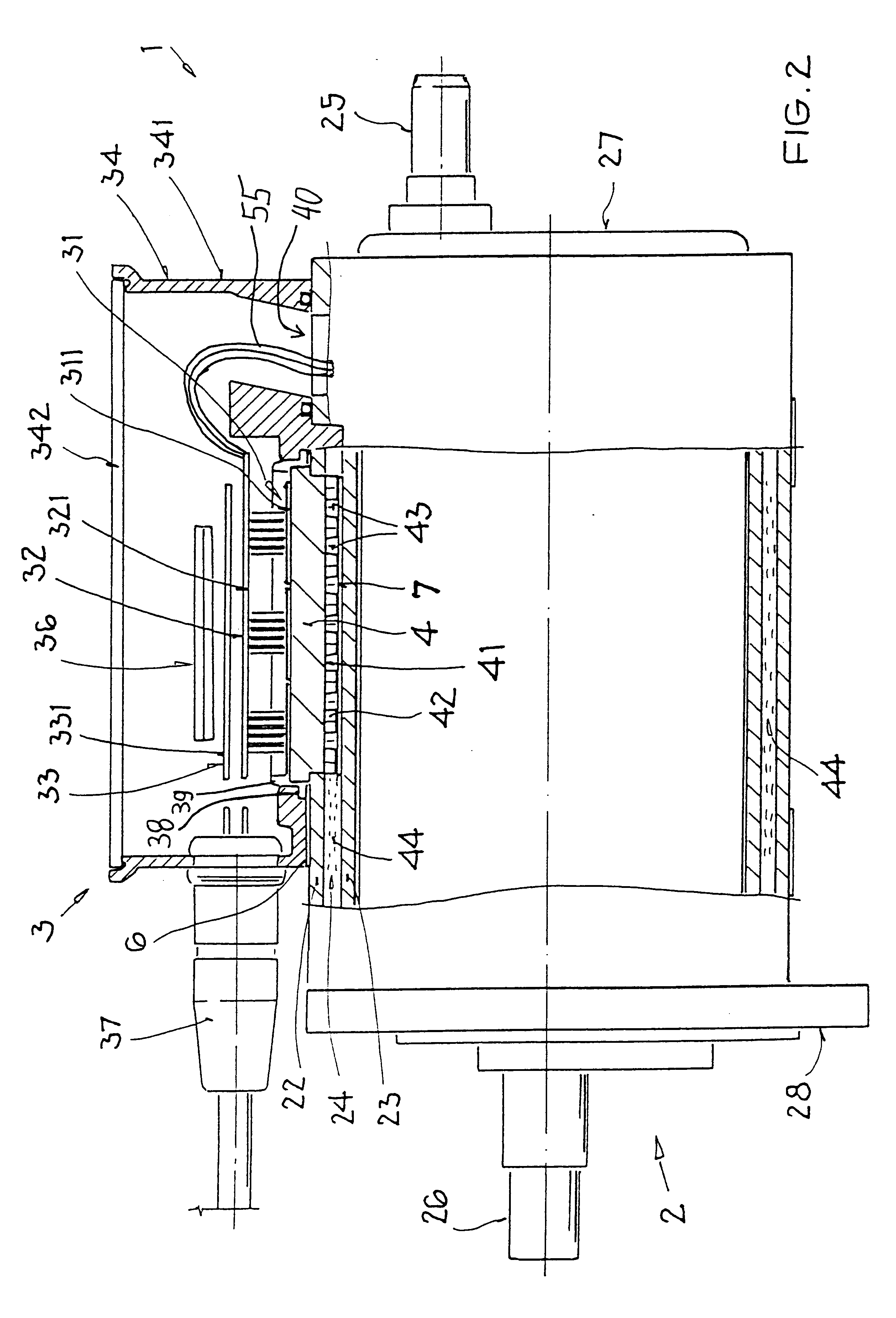 Integrated electric drive unit including an electric motor and an electronic control and monitoring module