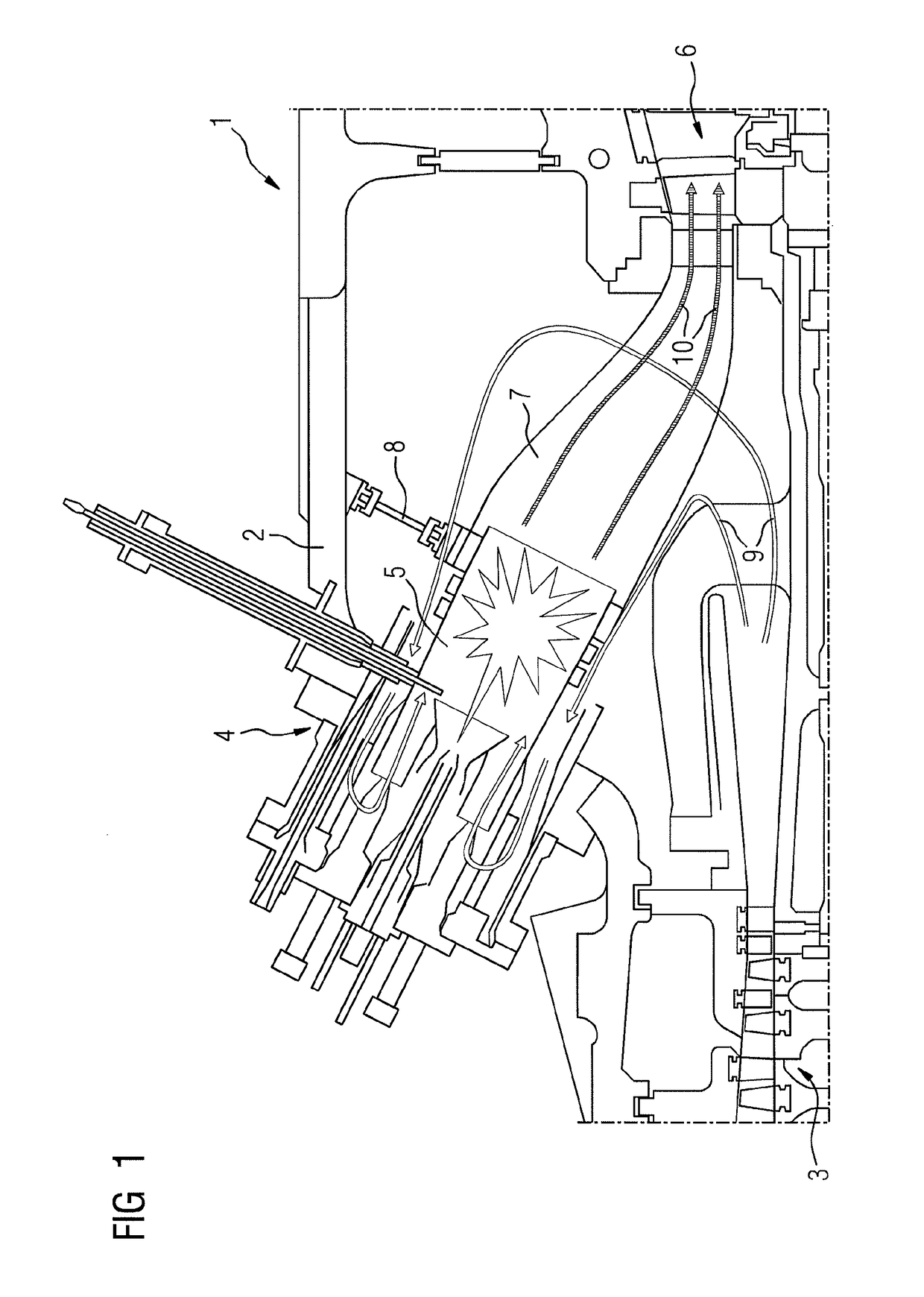 Gas turbine system with a transition duct having axially extending cooling channels