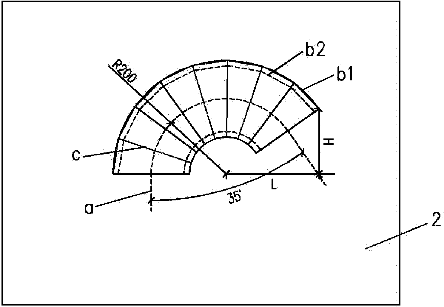 Processing method of small-curvature and small-angle bent pipe